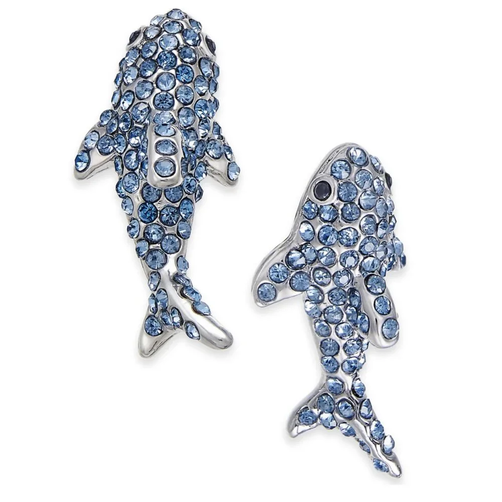 Kate spade Blue pave shark earrings - NWT